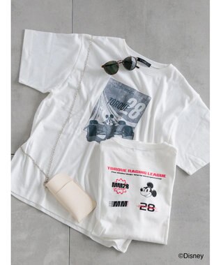 Te chichi 【Disney】MICKEY/ロゴプリントTシャツ オフホワイト