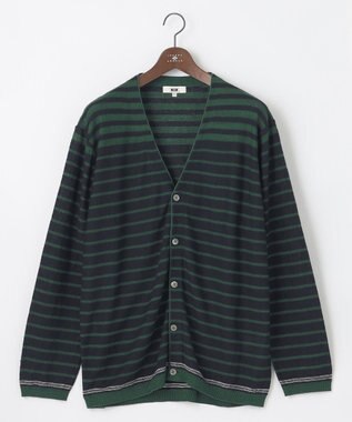 JOSEPH ABBOUD 【キングサイズ・洗える】フランドルリネンボーダーカーディガン グリーン系2
