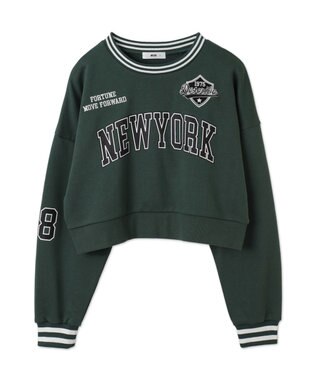 WEGO NEWYORKラインリブスウェット ダークグリーン