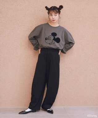 earth music&ecology 【予約】【綿100％】Disney/アソートプリントロンTEE チャコールグレー