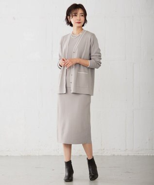 J.PRESS LADIES 【洗える】 レーヨンストレッチフルニードル ニット ベージュ系
