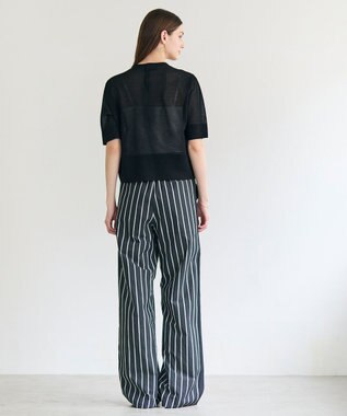 BEIGE， QUARTZ / 側章コンビ ストライプパンツ Black St.