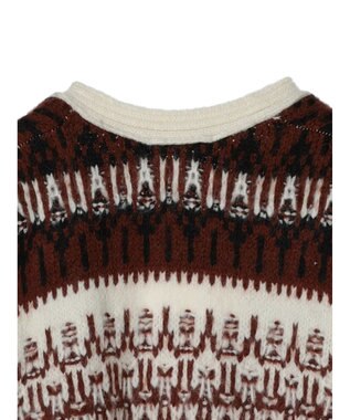 AMERICAN HOLIC フェアアイル柄ニットカーディガン Brown