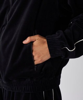 OP／FILA 【Kappa】オーバーシルエット ベロアトラックジャケット ブルー