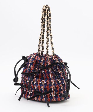 組曲 ツイードMINIドロスト バッグ ネイビー系7