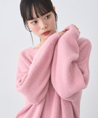 earth music&ecology パウダーシャギー畦プルオーバー Pink