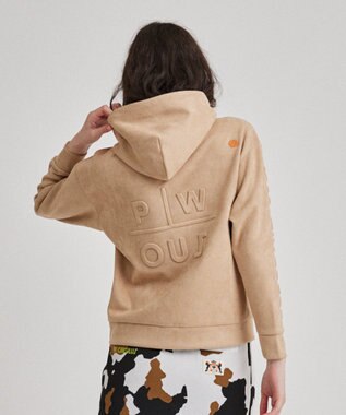 PW CIRCULUS 【WOMEN】スエード調 デタッチャブルフーディ ベージュ系