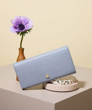 TOPKAPI 【TOPKAPI】イタリアンレザー リザード型押し 長財布 LUCIA ルチア ブルーグレー