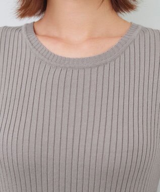 Tiaclasse 【2点セット・洗える】細ケーブルニットトップス＆ニットワンピース グレージュ