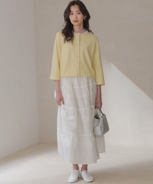 組曲 S マイラックカラー 6分袖 ニット ウィステリア系