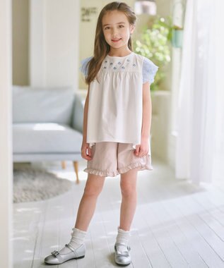 組曲 KIDS 【110-140㎝】 petit fleur エンブロイダリーチュニック オフホワイト
