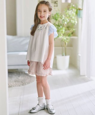 組曲 KIDS 【110-140㎝】 petit fleur エンブロイダリーチュニック オフホワイト