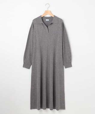 組曲 【加藤ローサさん着用】スキッパーニット ワンピース ライトグレー系