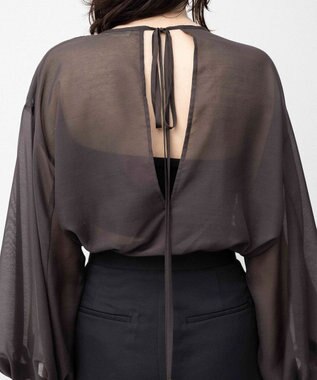 NAVE 【Nave】ブライトシアーボイル ギャザーブラウス ブラウン系