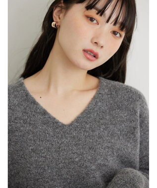 AMERICAN HOLIC ＭｉｘヤーンＶネックニットプルオーバー Gray Mixture