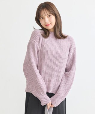 earth music&ecology 透かしベロアモールプルオーバー