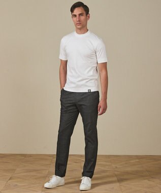 GOTAIRIKU 仕事で着られる綿100%【クルー以上モック未満】カバーネック DRESS Tシャツ(26年モデル) ホワイト系