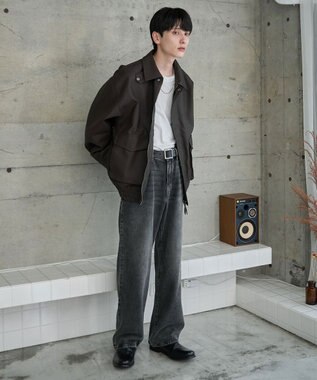 WEGO 【ユニセックス着用ITEM】エコレザー2WAYフライトジャケット ブラウン