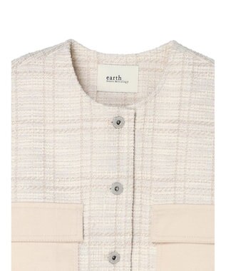 earth music&ecology ツイードジャケット（ｃｈｅｃｋ） Ivory