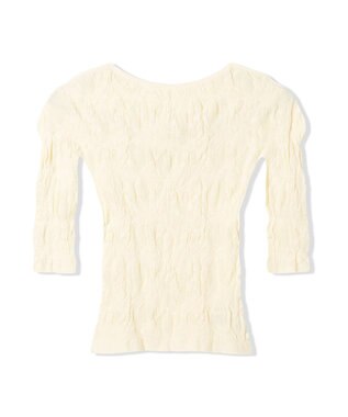 Chacott 【ノーソーイングニット】シアーレースボートネックトップ レモンクリーム
