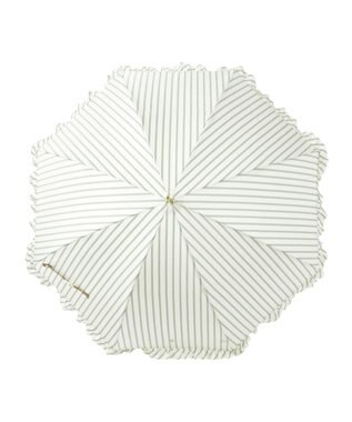 MOONBAT POLO RALPH LAUREN（ポロ ラルフローレン） 長傘 ストライプ×フリル オリーブグリーン