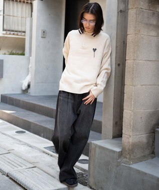 WEGO ラインポロニットプルオーバー ホワイト