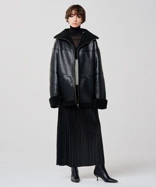 uncrave シアーニット タートルネック トップス（uncrave WHITE） ブラック