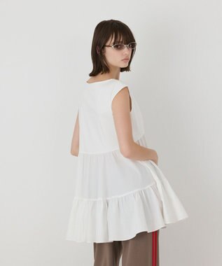 GRACE CONTINENTAL フレア切替カットトップ ホワイト