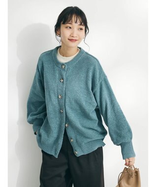 CRAFT STANDARD BOUTIQUE 洗えるコードモールクルーネックカーデイガン