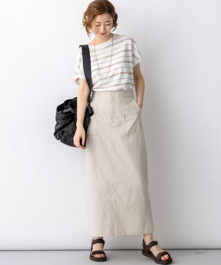 23区 【先行予約】レーヨンポリエステルストレッチ プルオーバー ニット ダークモカ×ネイビー系