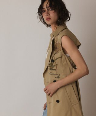 GRACE CONTINENTAL プリントトレンチワンピース ベージュ