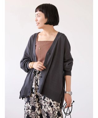 AMERICAN HOLIC ＵＶカットＶネックニットカーディガン Charcoal Gray