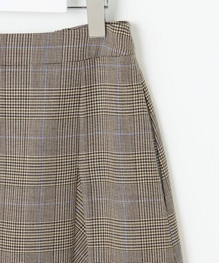 J.PRESS LADIES L モナベールツイル チェック フレア スカート ブラウンチェック系