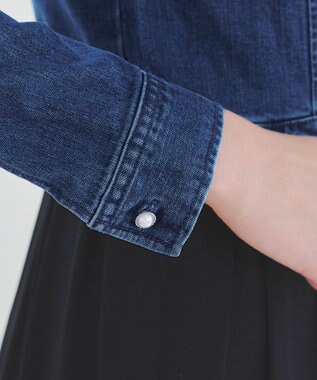 Tiaclasse 【洗える】ノーカラーデニムジャケット ブルー