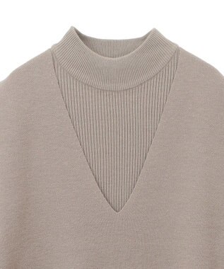 earth music&ecology Ｓｅｔ２点ハイネックプルオーバー＋ニットワンピース Gray Beige