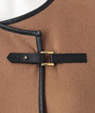 23区 L 【エステータ】MTRウールカシミヤリバー マント キャメル系