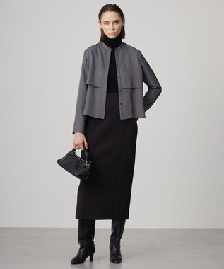 ICB 【洗える・WEB限定カラーあり】コンパクトダブルフェイス スカート ブラック系