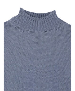earth music&ecology アンチピリングリブハイネックチュニック Blue