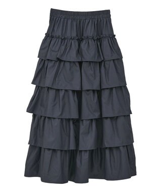 Green Parks ・ＳＵＧＡＲ　ＳＰＯＯＮ　レザーライクティアードスカー Navy