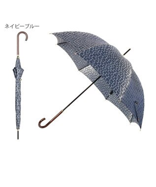 MOONBAT LANVIN COLLECTION 長傘 カチオンジャカード ネイビーブルー