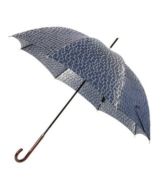 MOONBAT LANVIN COLLECTION 長傘 カチオンジャカード ネイビーブルー