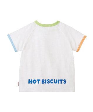 MIKI HOUSE HOT BISCUITS 【80-120cm】 顔ドン 半袖Tシャツ 白