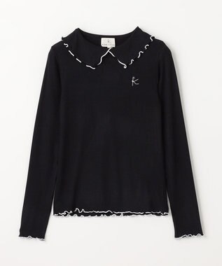 組曲 KIDS 【150-160cm】リブ襟 トップス ブラック系