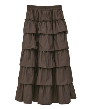 Green Parks ・ＳＵＧＡＲ　ＳＰＯＯＮ　レザーライクティアードスカー Brown