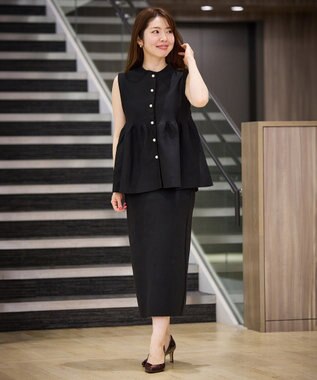 UNFILO ポリエステルフォルム Ｉラインスカート ブラック