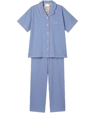 une nana cool 【綿混】ロンドンストライプ半袖パジャマ MADE WITH LIBERTY FABRIC BU