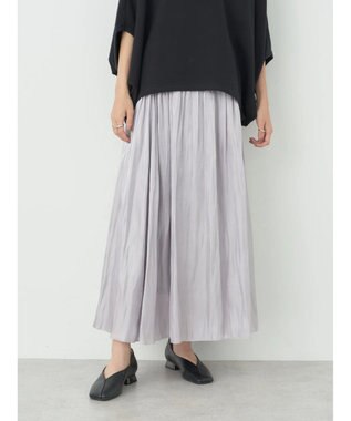 earth music&ecology シャイニーギャザースカート Light Gray