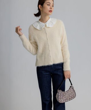 組曲 L フリルカラーレイヤード ブラウス アイボリー系