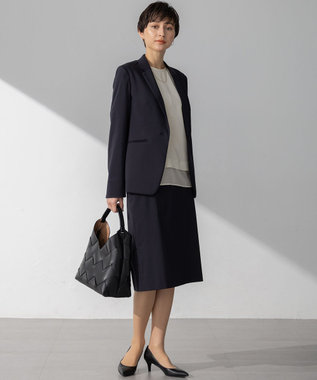 23区 【吸水速乾/UVカット/接触冷感】ストレッチジョーゼット シアーコンビ カットソー ベージュ系