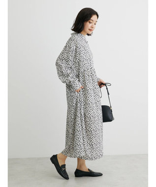 Green Parks ２ｗａｙ小花柄ギャザーシャツワンピース Ecru